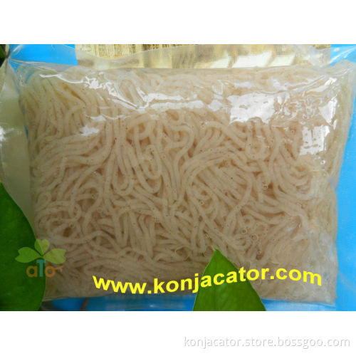 Vegan food diet precooked konnyaku/konjac shirataki pasta with seaweed